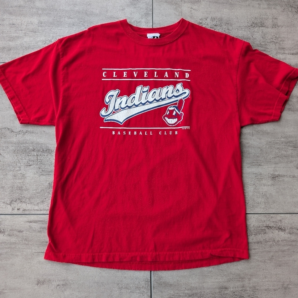 Vintage 2004 Cleveland Indians Baseball Club Dynasty Red MBL Graphic T Shirt XL